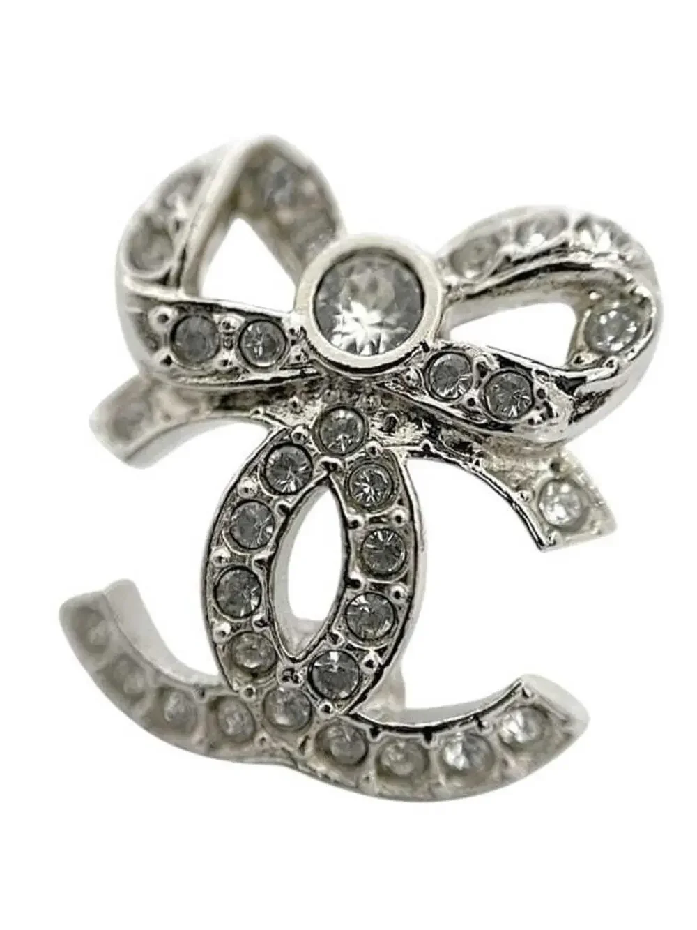 Chanel Cc Logo Earrings Silver-Tone #343282C11B